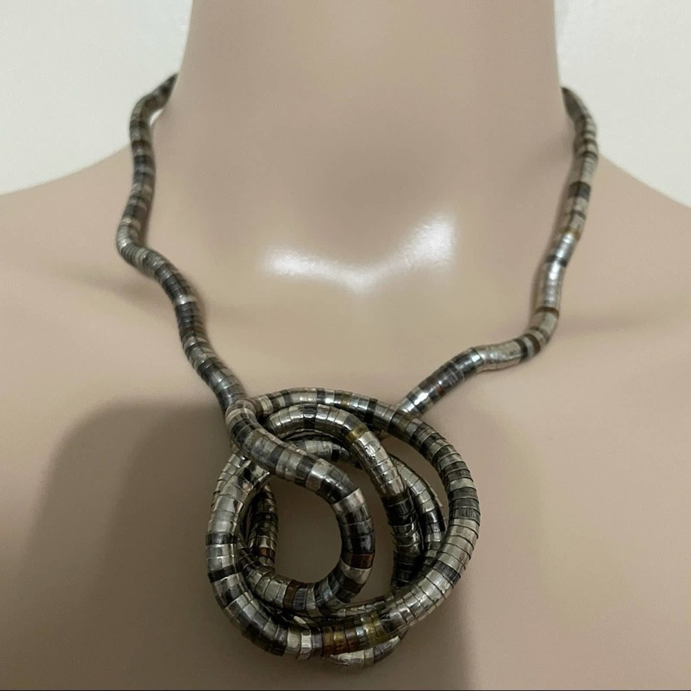 Fun Twisted Snake Statement Necklace - Picture 4 of 7